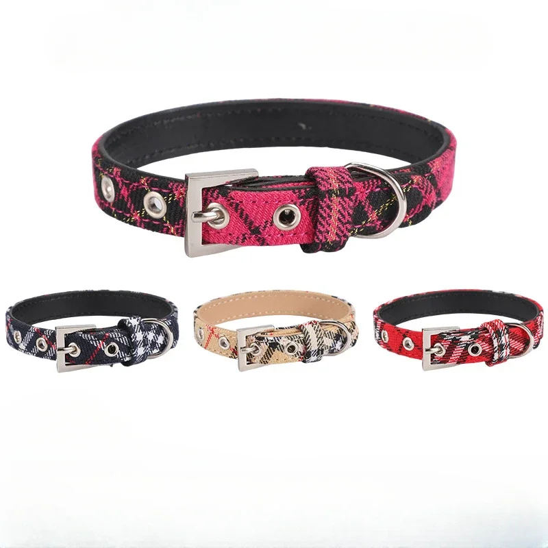 Pet Supplies App - Collier pour chien à carreaux classique,