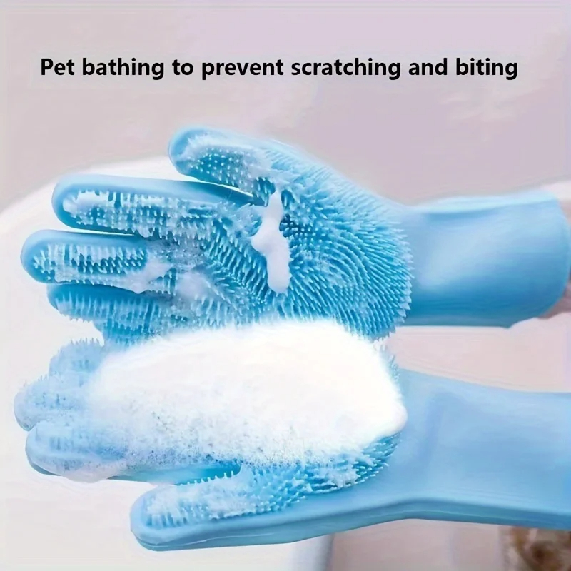Pet Supplies App - Gants de toilettage multifonctionnels en silicone