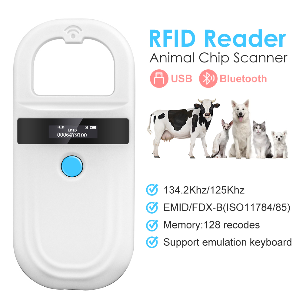 Pet Supplies Online - Lecteur RFID portatif pour animaux, 134.2KHz,